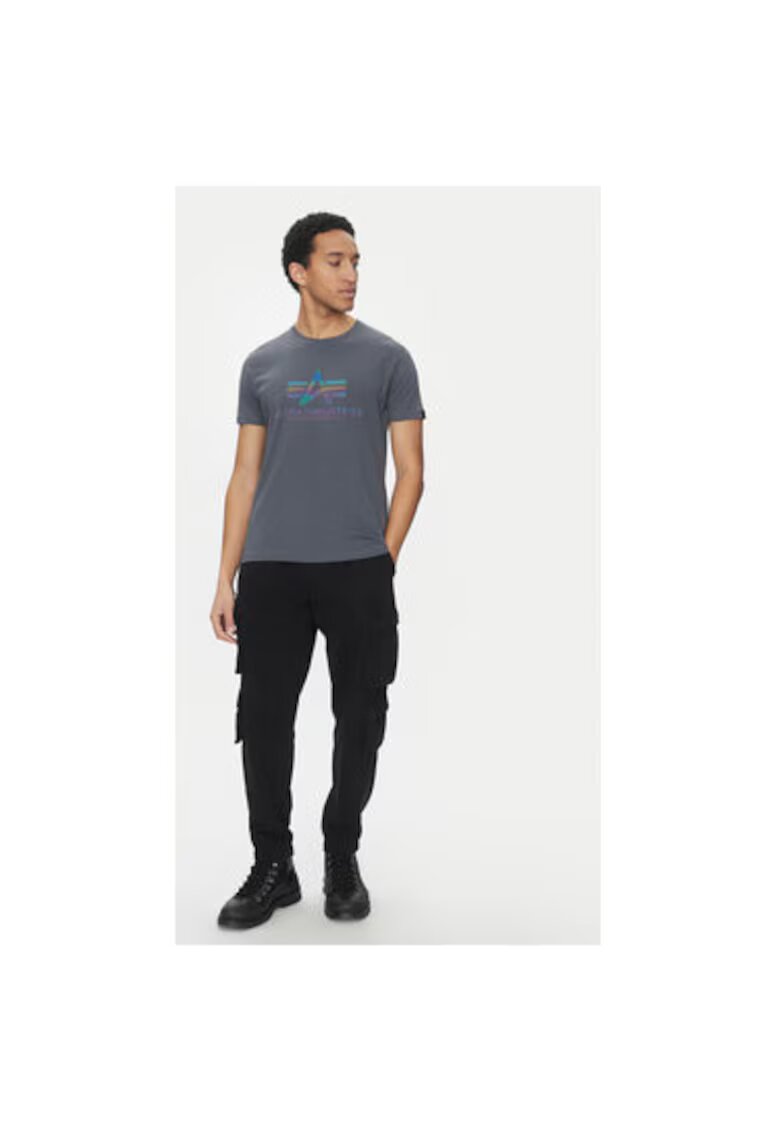 Alpha Industries Tricou barbati - 305301642 - Bumbac - Gri - Gri