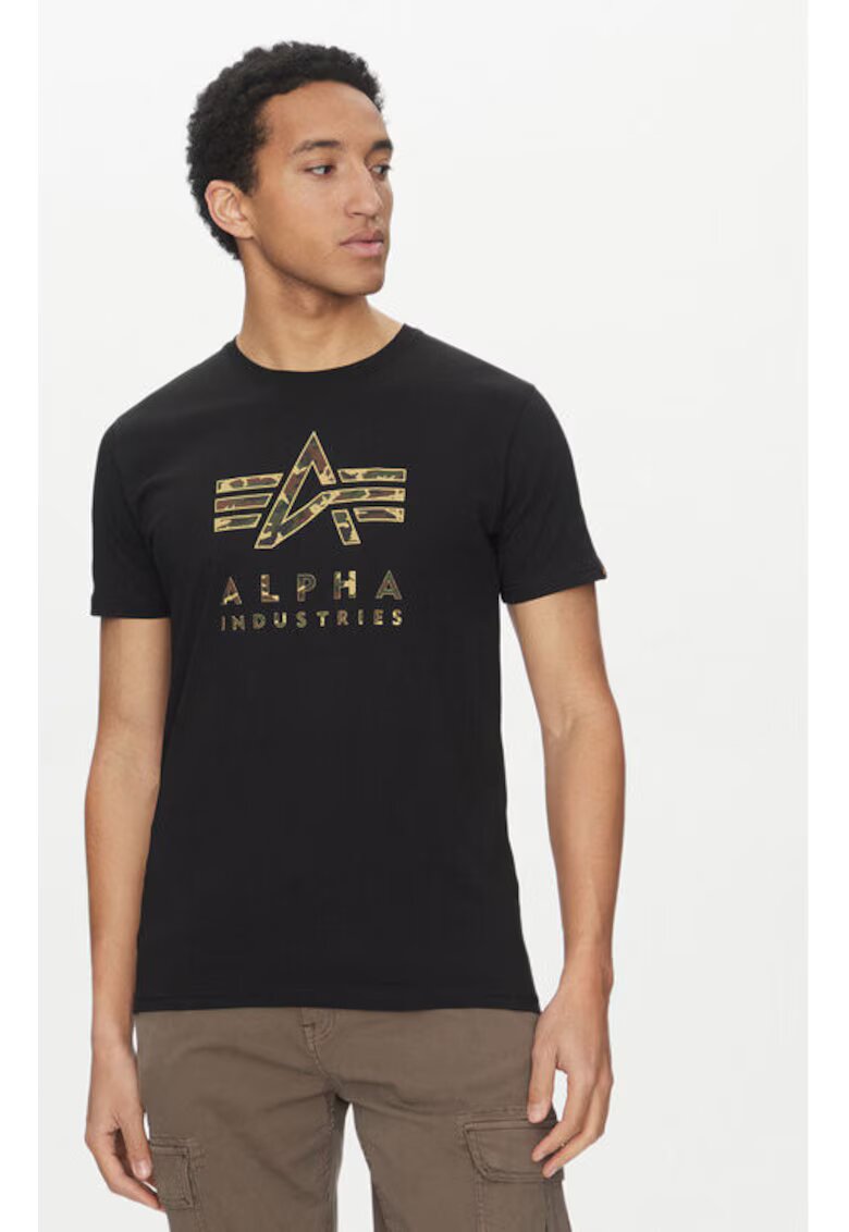 Alpha Industries Tricou barbati - 305301659 - Bumbac - Negru - Negru