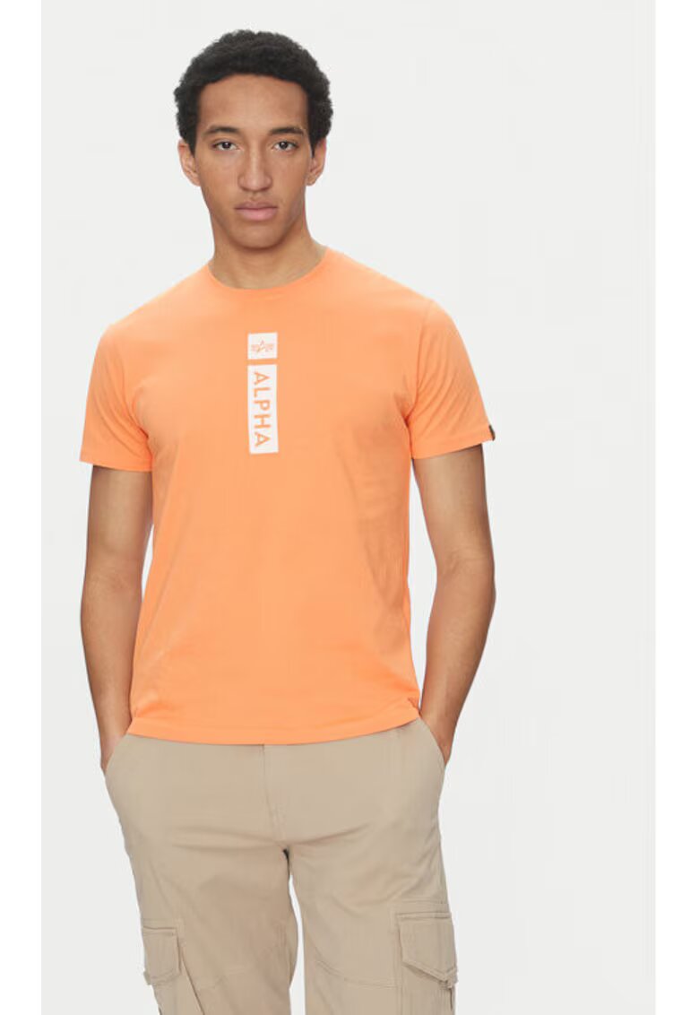 Alpha Industries Tricou barbati - 305301673 - Bumbac - Portocaliu - Portocaliu