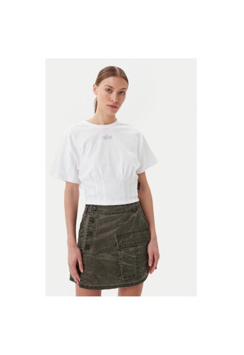 Alpha Industries Tricou dama 148070 - Bumbac - Alb - Alb