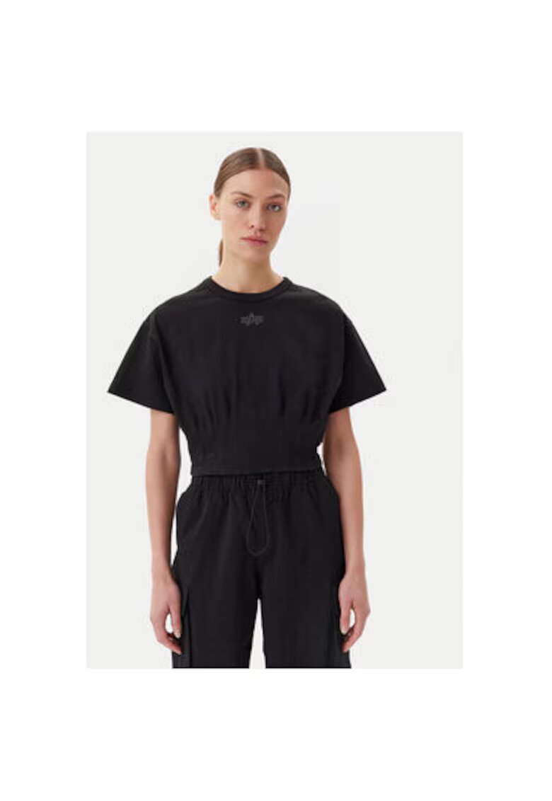Alpha Industries Tricou dama 148070 - Bumbac - Negru - Negru