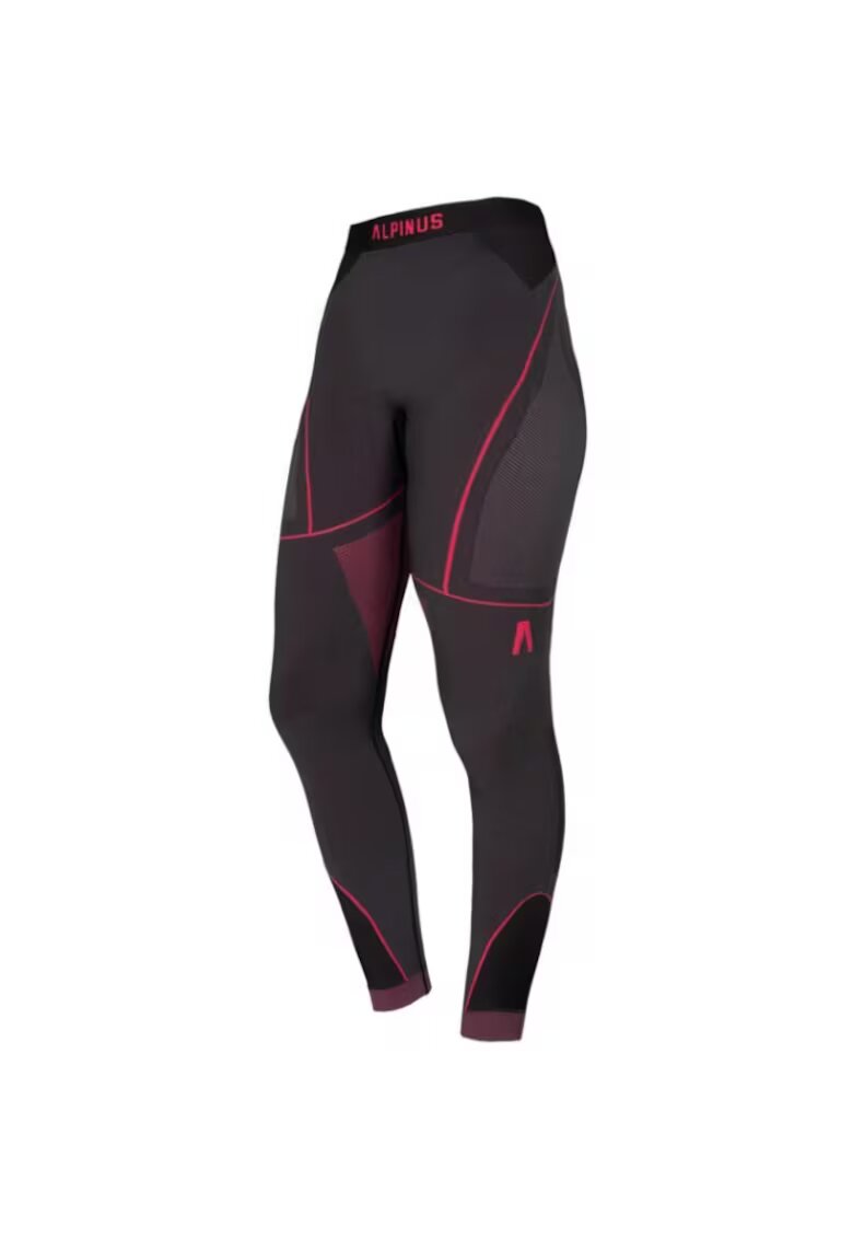 Alpinus Pantaloni termoactivi dama - Poliester - Negru/Roz - Gri/Roz