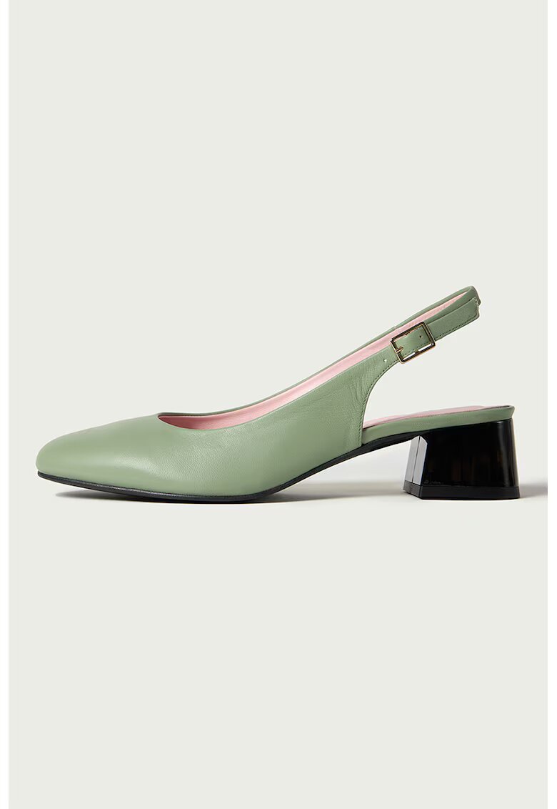 ALURA Pantofi slingback de piele Maya - Verde aquamarin