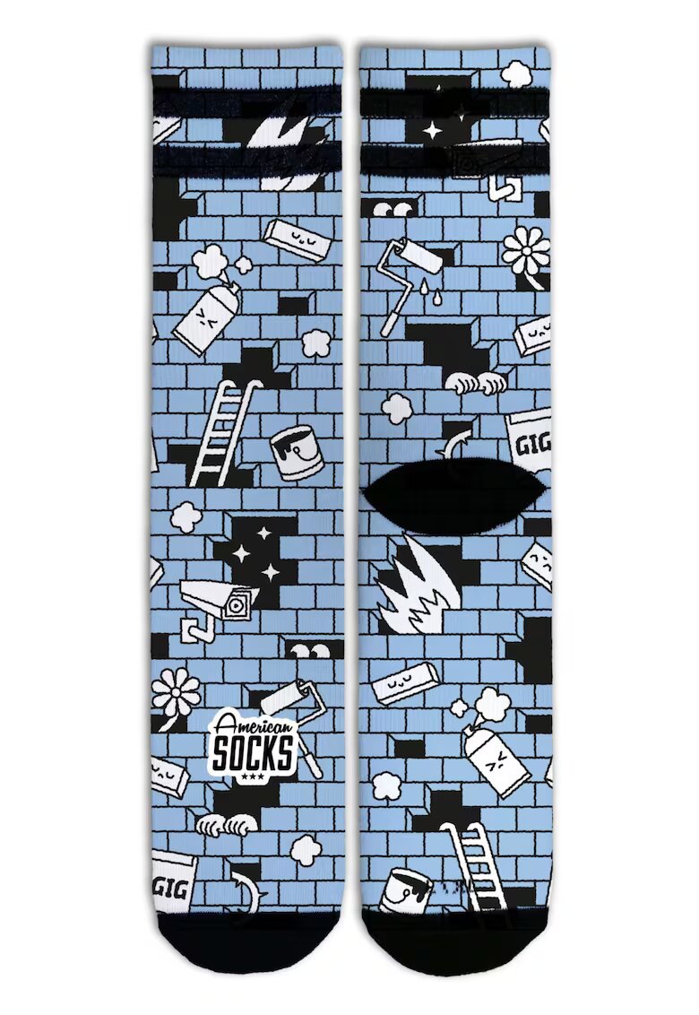 American Socks Ciorapi Coolmax Pink Floyd The Wall de lungime medie