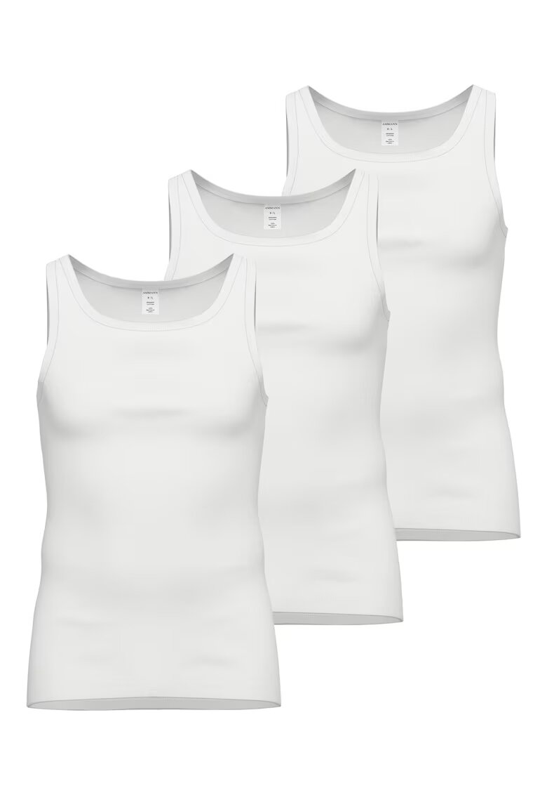 Ammann Set de topuri de bumbac - 3 piese - Alb