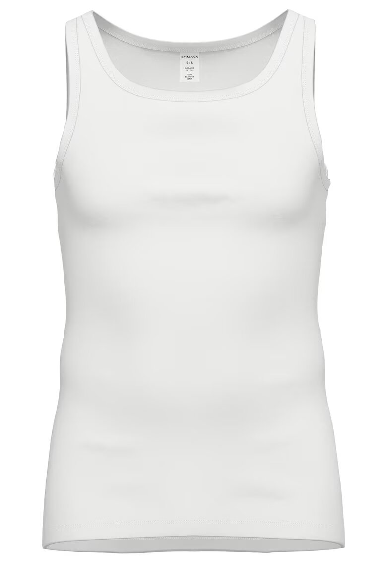 Ammann Top uni de bumbac - Alb