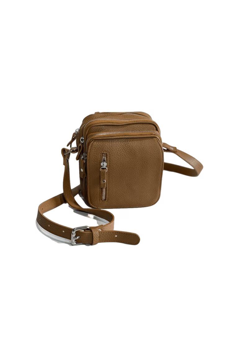 ANNA FELLINI Borseta barbati piele - Sebastian - coniac - L: 16x9x18 cm