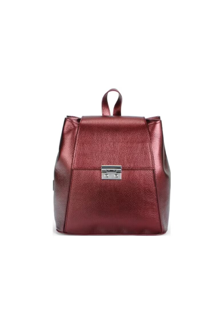 ANNA FELLINI Geanta dama piele - Aamina mica - visiniu - 27x12x27 cm