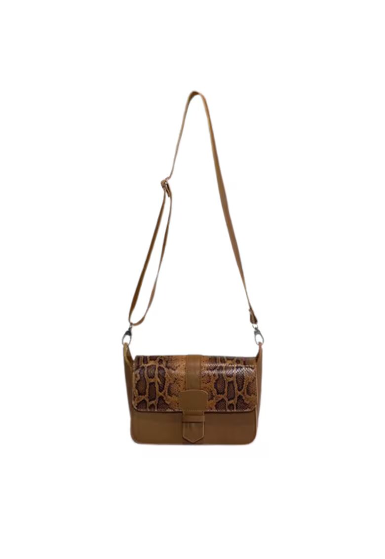 ANNA FELLINI Geanta dama piele - Adora - coniac - 27x14x18 cm