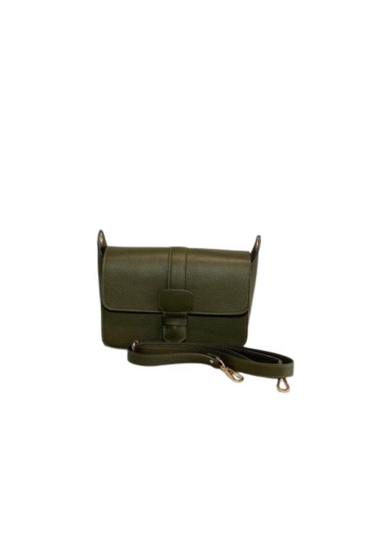 ANNA FELLINI Geanta dama piele - Adora - kaki - 27x14x18 cm