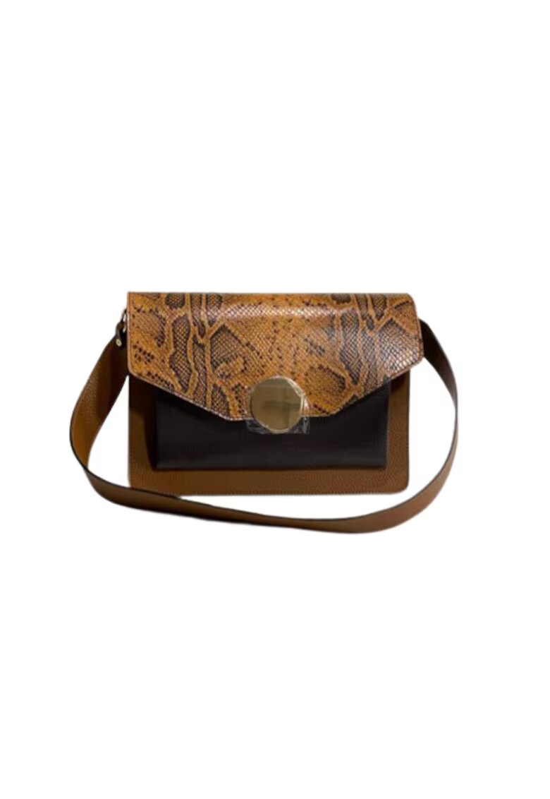ANNA FELLINI Geanta dama piele - Arina - coniac - 27x14x20 cm