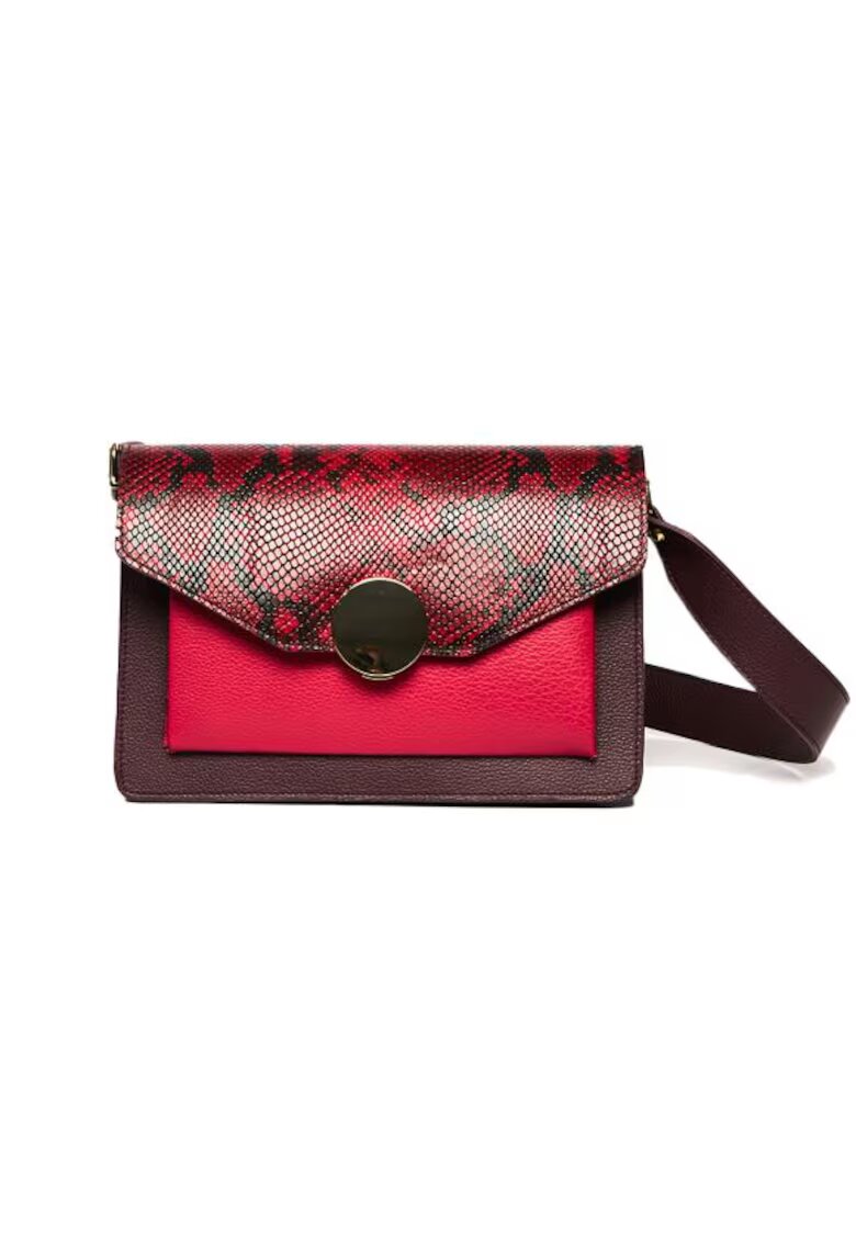 ANNA FELLINI Geanta dama piele - Arina - rosu -27x14x20 cm