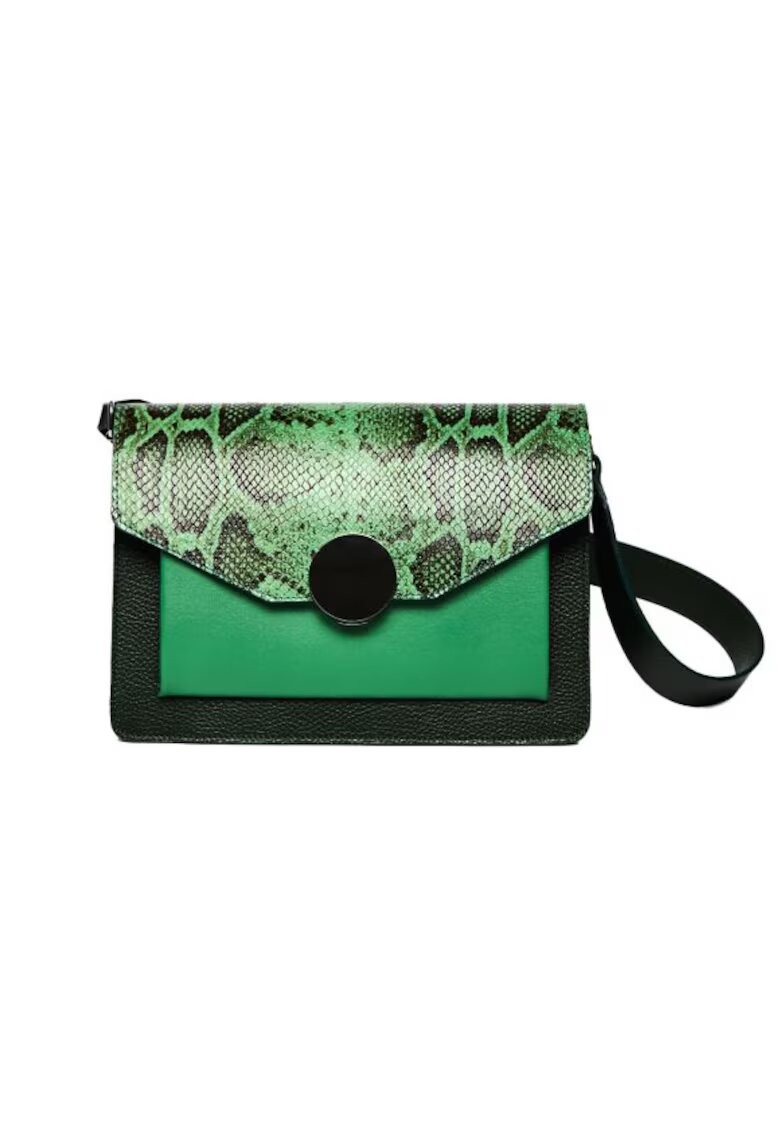 ANNA FELLINI Geanta dama piele - Arina - verde - 27x14x20 cm