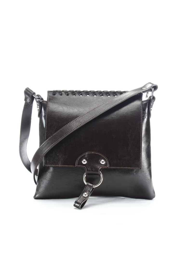 ANNA FELLINI Geanta dama piele - Cami - maro - 26x3x23 cm