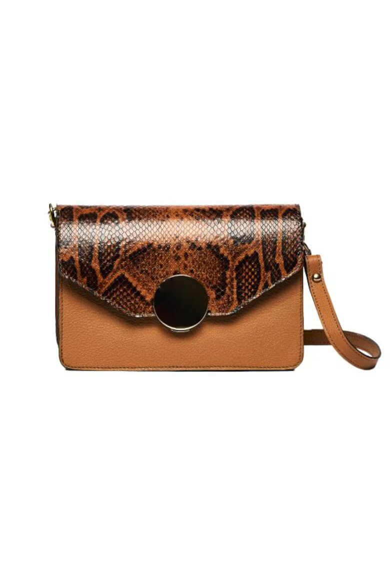 ANNA FELLINI Geanta dama piele - Carmen - coniac - 22x10x15 cm