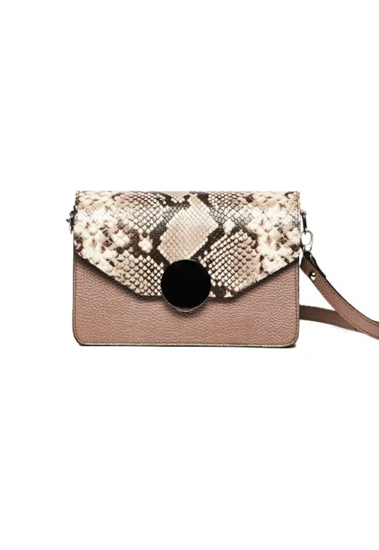 ANNA FELLINI Geanta dama piele - Carmen - grej - 22x10x15 cm