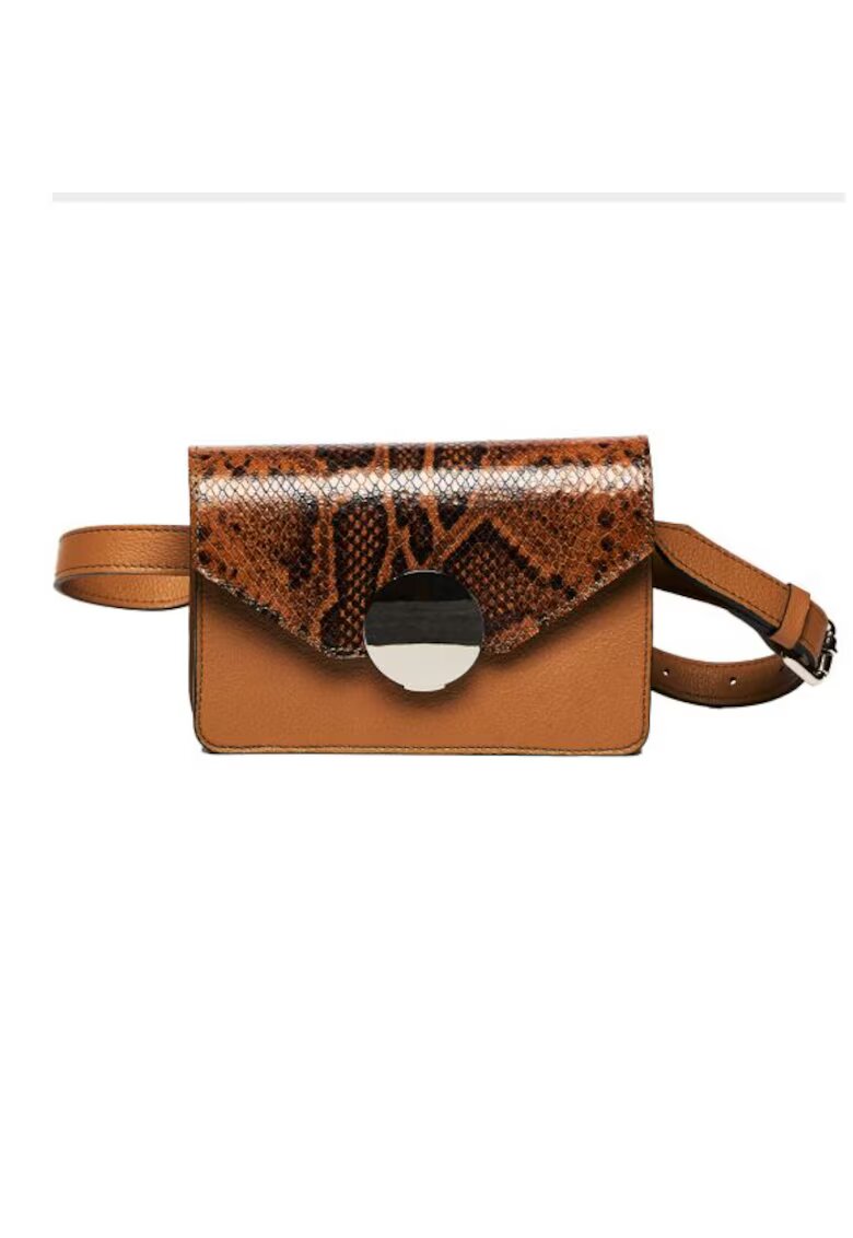 ANNA FELLINI Geanta dama piele - Cora - coniac - 22x10x15 cm