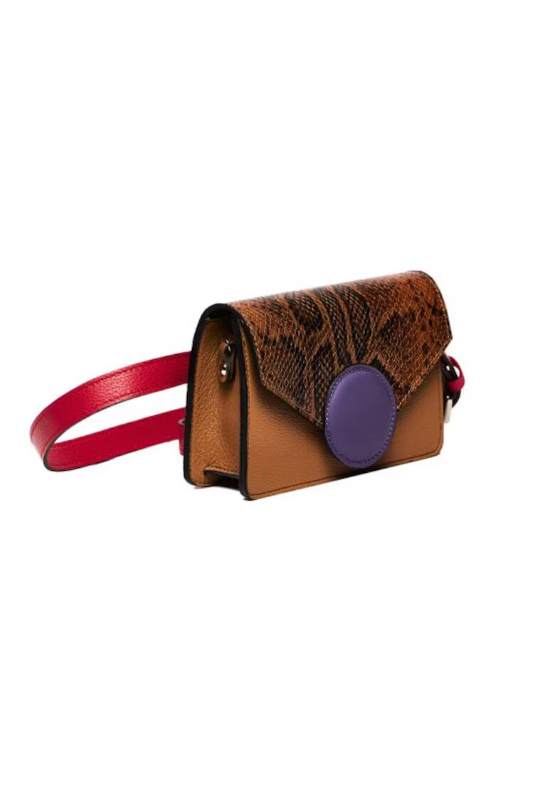 ANNA FELLINI Geanta dama piele - Cora - coniac mov - 22x10x15 cm