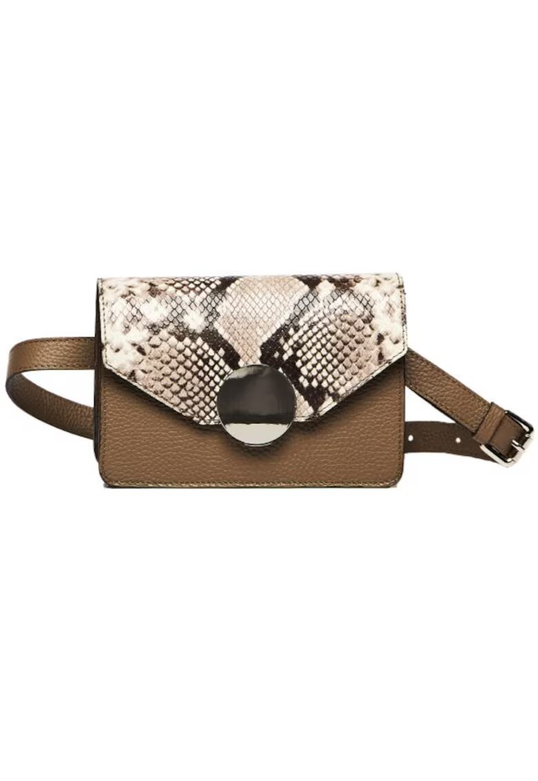 ANNA FELLINI Geanta dama piele - Cora - grej - 22x10x15 cm