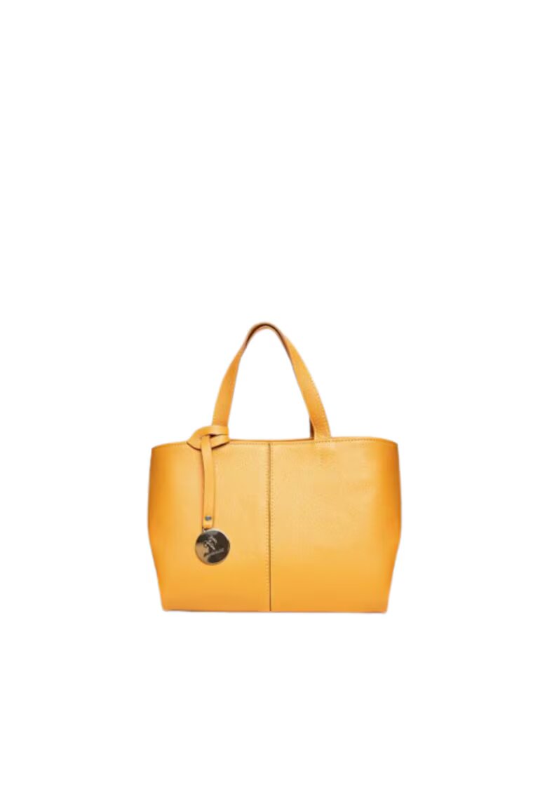ANNA FELLINI Geanta dama piele - Cosulet Ana mic - galben - 31x14x20 cm