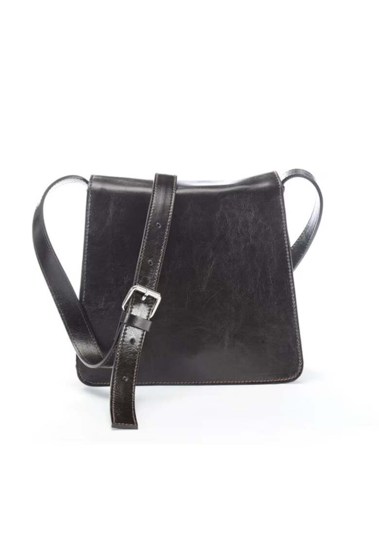 ANNA FELLINI Geanta dama piele - Cristal mic - maro inchis - 23x8x22 cm