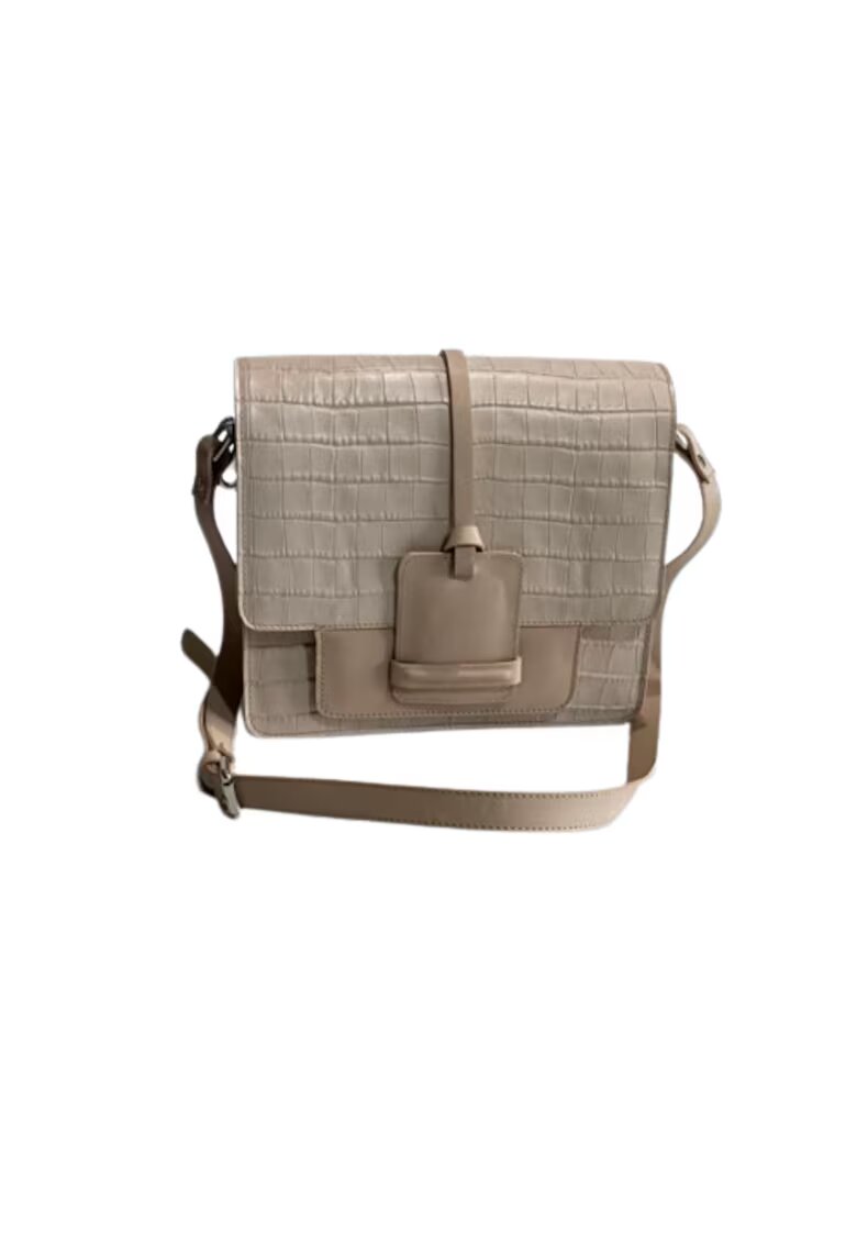 ANNA FELLINI Geanta dama piele - Diva - crem - 26x8x26 cm