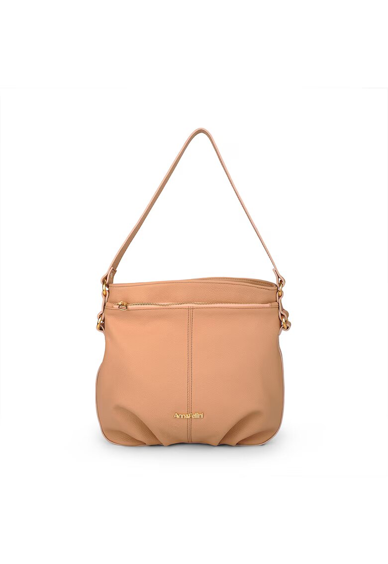 ANNA FELLINI Geanta dama piele - Eduard 5 - 28x4x26 - Natur