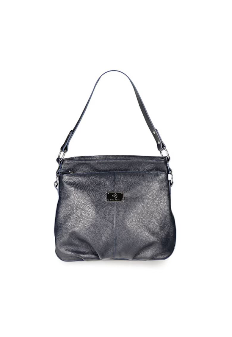 ANNA FELLINI Geanta dama piele - Eduard 5 - bleumarin - 28x4x26 cm