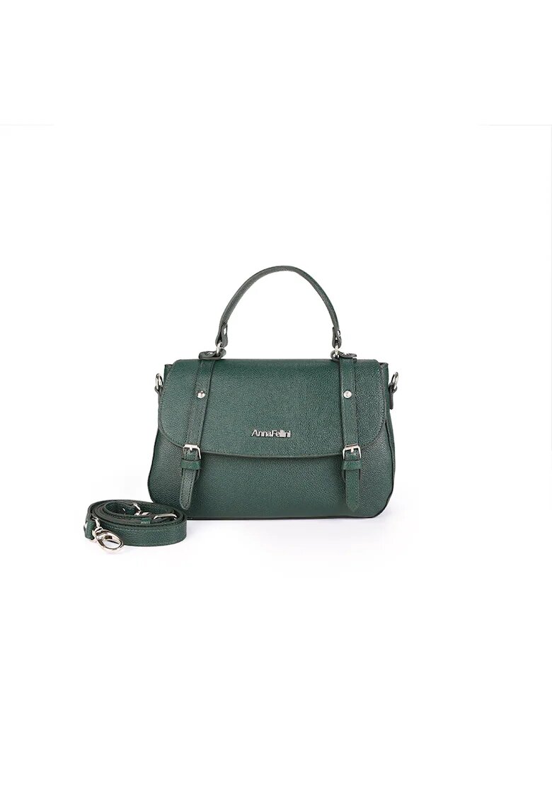ANNA FELLINI Geanta dama piele - Elena - 30 x 10 x 22 - Verde