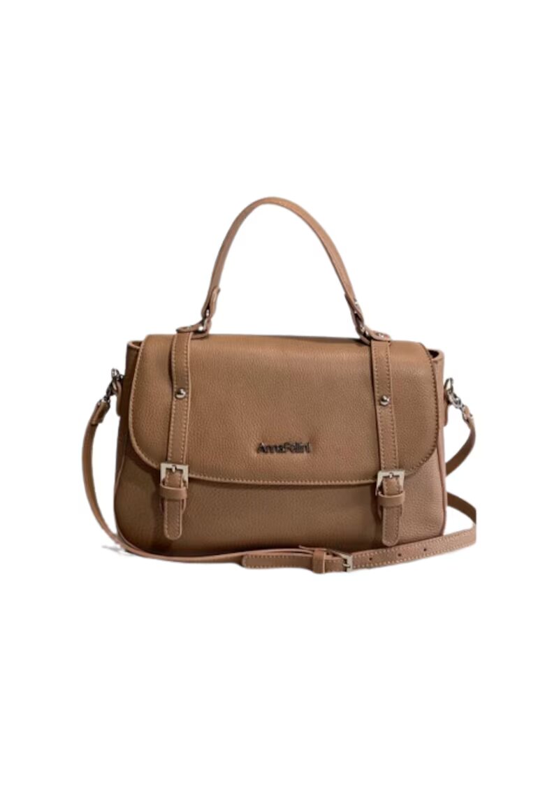 ANNA FELLINI Geanta dama piele - Elena - 30x10x22 - Crem