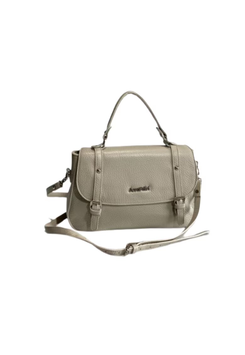 ANNA FELLINI Geanta dama piele - Elena - bej - 30x10x22 cm