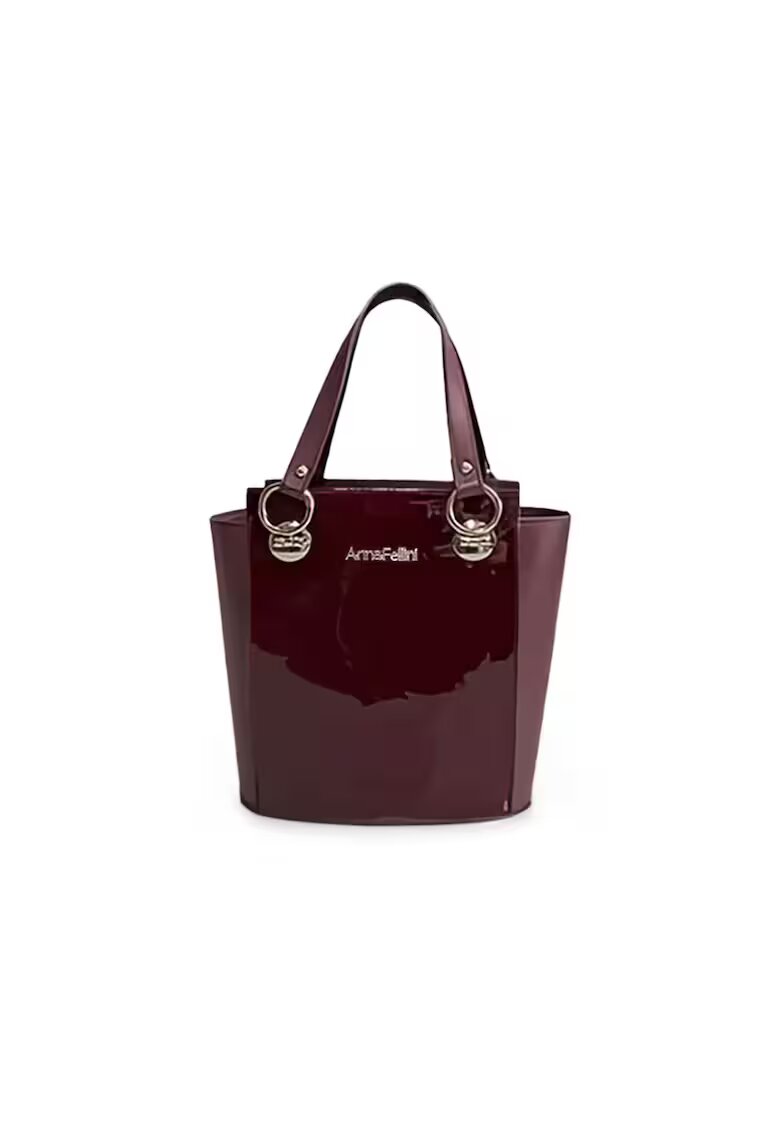 ANNA FELLINI Geanta dama piele - Elisabeth 8 - lac napa bordo - 25 x 14 x 27 cm