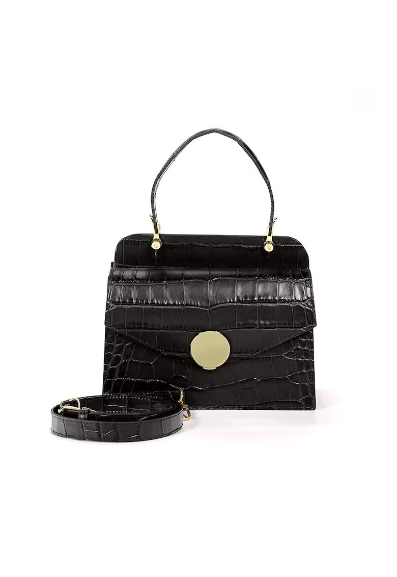 ANNA FELLINI Geanta dama piele - Felicia - 26 x 12 x 20 - Negru