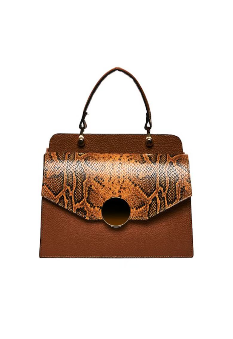 ANNA FELLINI Geanta dama piele - Felicia - 26x12x20 - Coniac