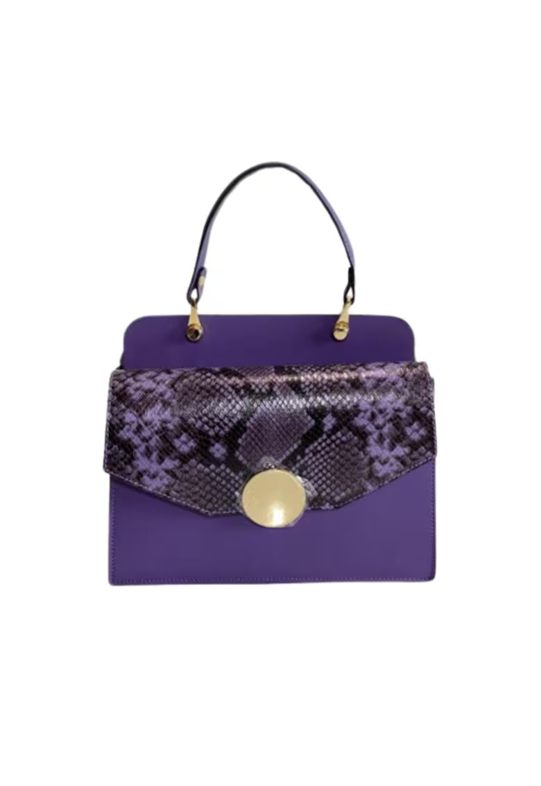 ANNA FELLINI Geanta dama piele - Felicia - mov - 26x12x20 cm