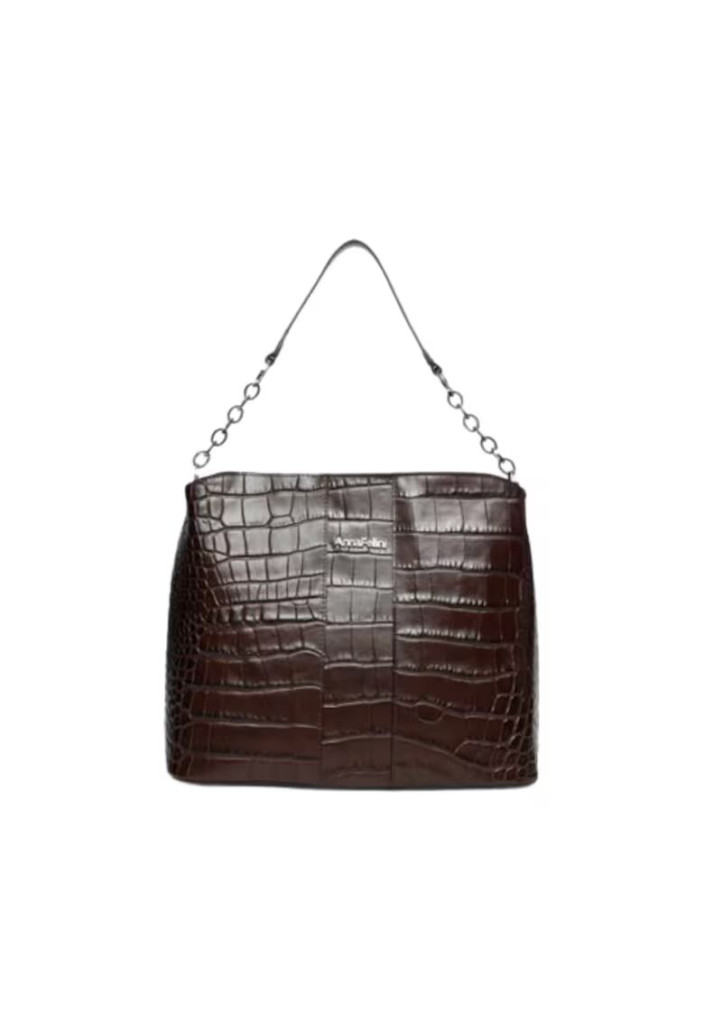 ANNA FELLINI Geanta dama piele - Gerdina - 32x16x20 - Maro