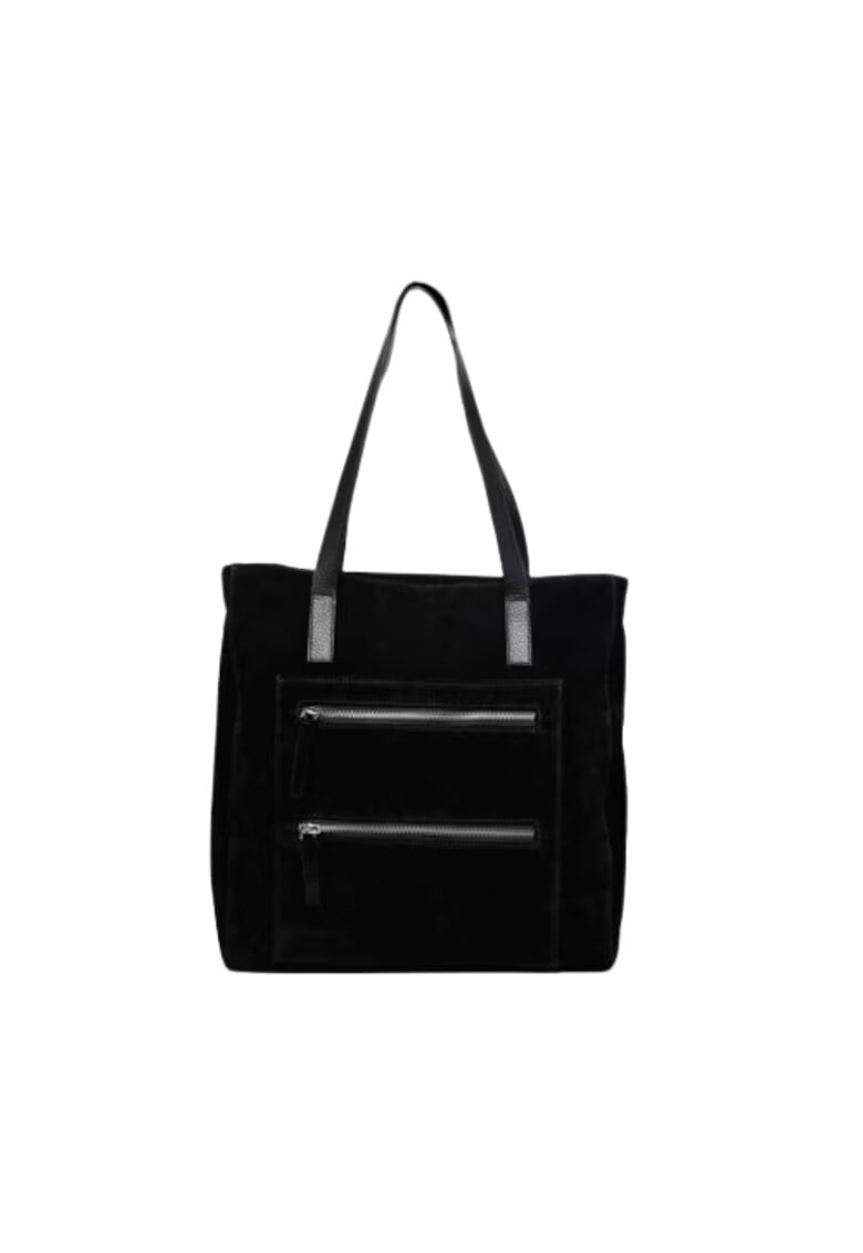 ANNA FELLINI Geanta dama piele - Holly velur negru