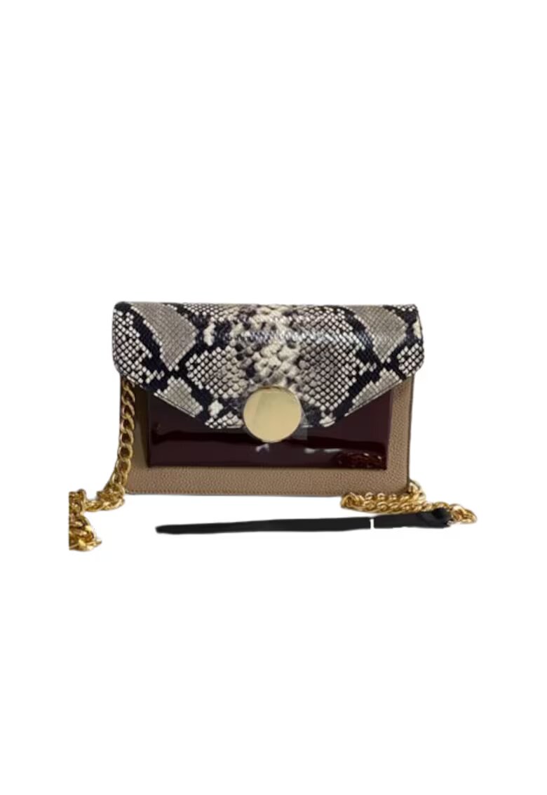 ANNA FELLINI Geanta dama piele - Ivona - capucino - 26x7x18 cm