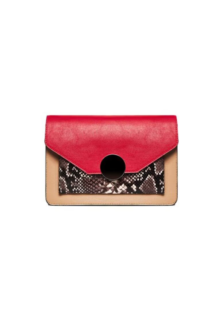 ANNA FELLINI Geanta dama piele - Ivona - rosu capucino - 26x7x18 cm