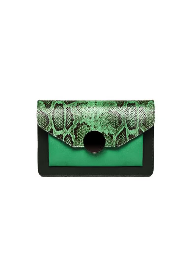 ANNA FELLINI Geanta dama piele - Ivona - verde - 26x7x18 cm