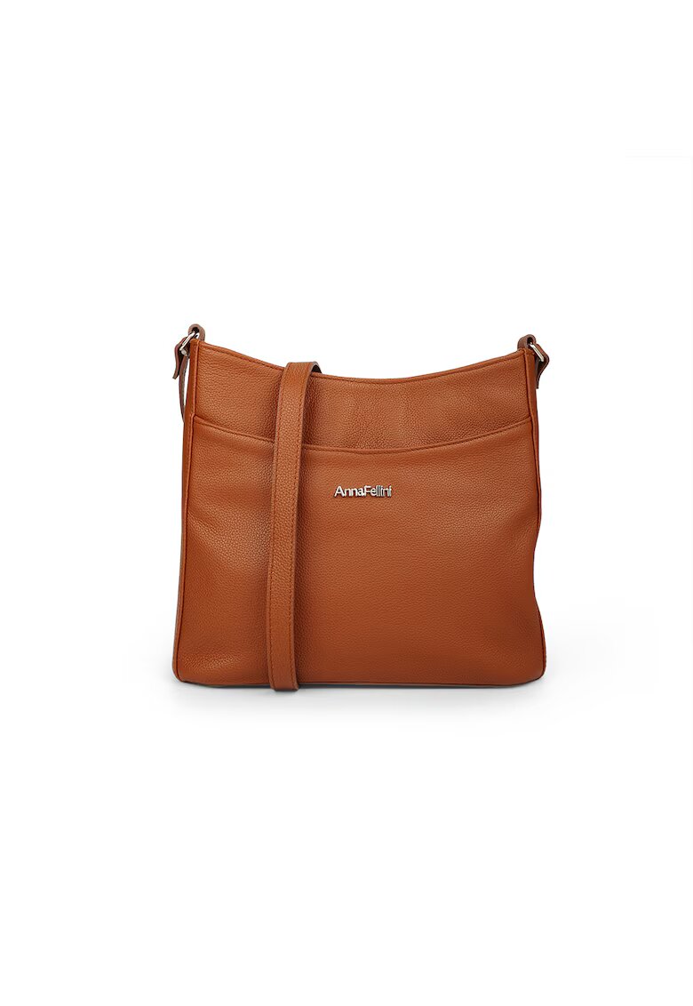 ANNA FELLINI Geanta dama piele - Josefine - coniac - 31 x 11 x 25 cm