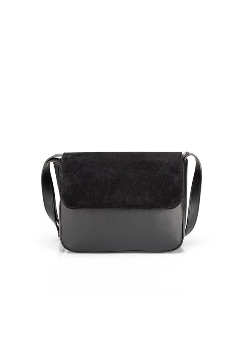 ANNA FELLINI Geanta dama piele - Kaia - negru - 24x9x19 cm