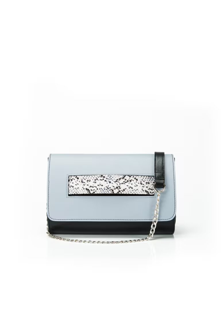 ANNA FELLINI Geanta dama piele - Lara - bleu - 26x9x19 cm