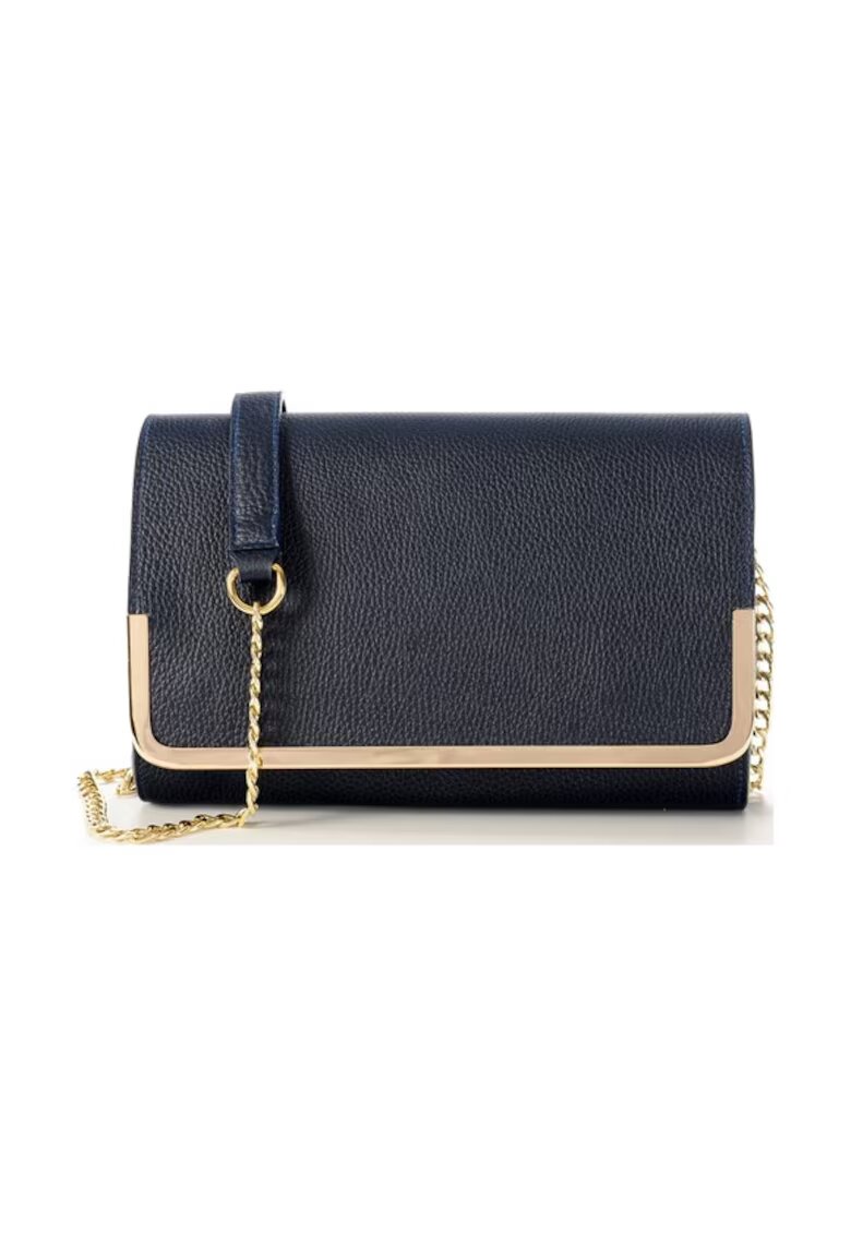 ANNA FELLINI Geanta dama piele - Laura 41 C rama - bleumarin - 31x7x21 cm