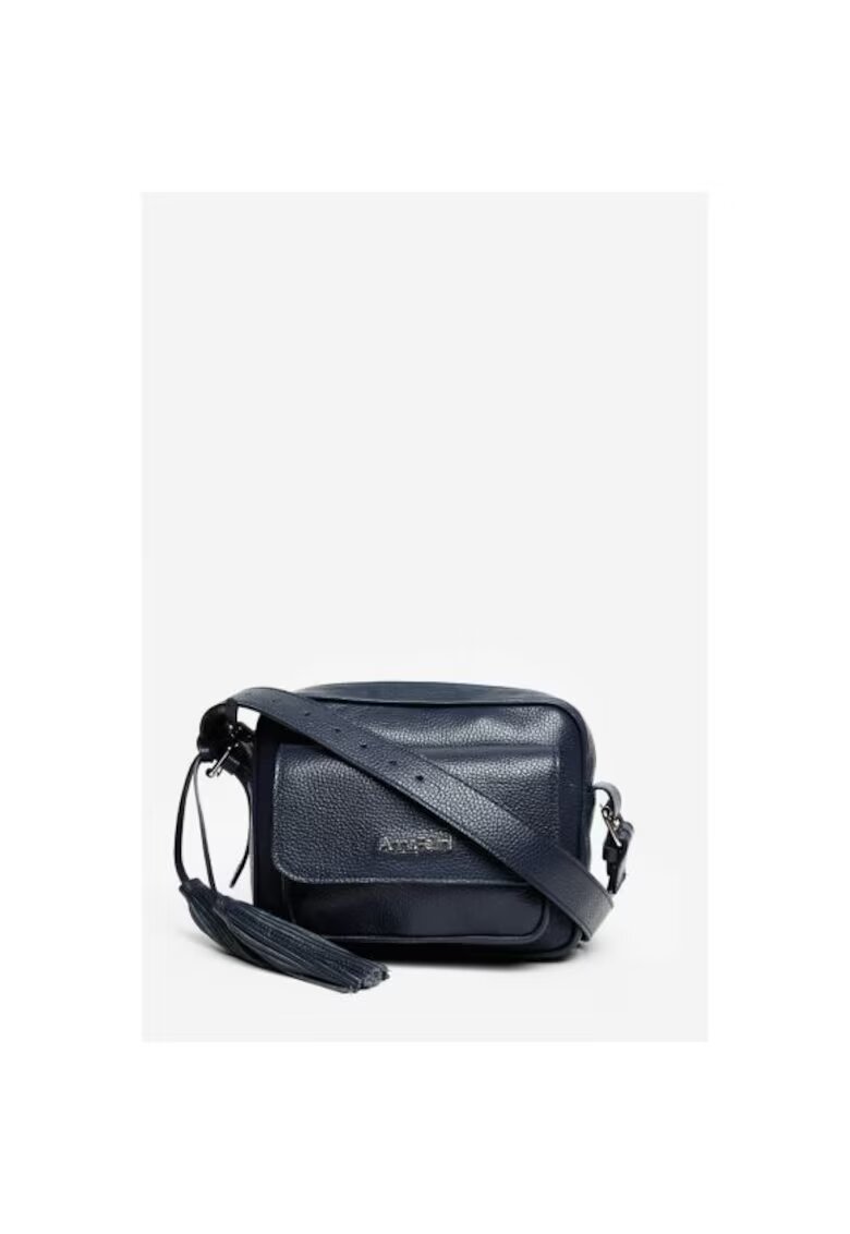 ANNA FELLINI Geanta dama piele - Lucy - bleumarin - 22x10x17 cm
