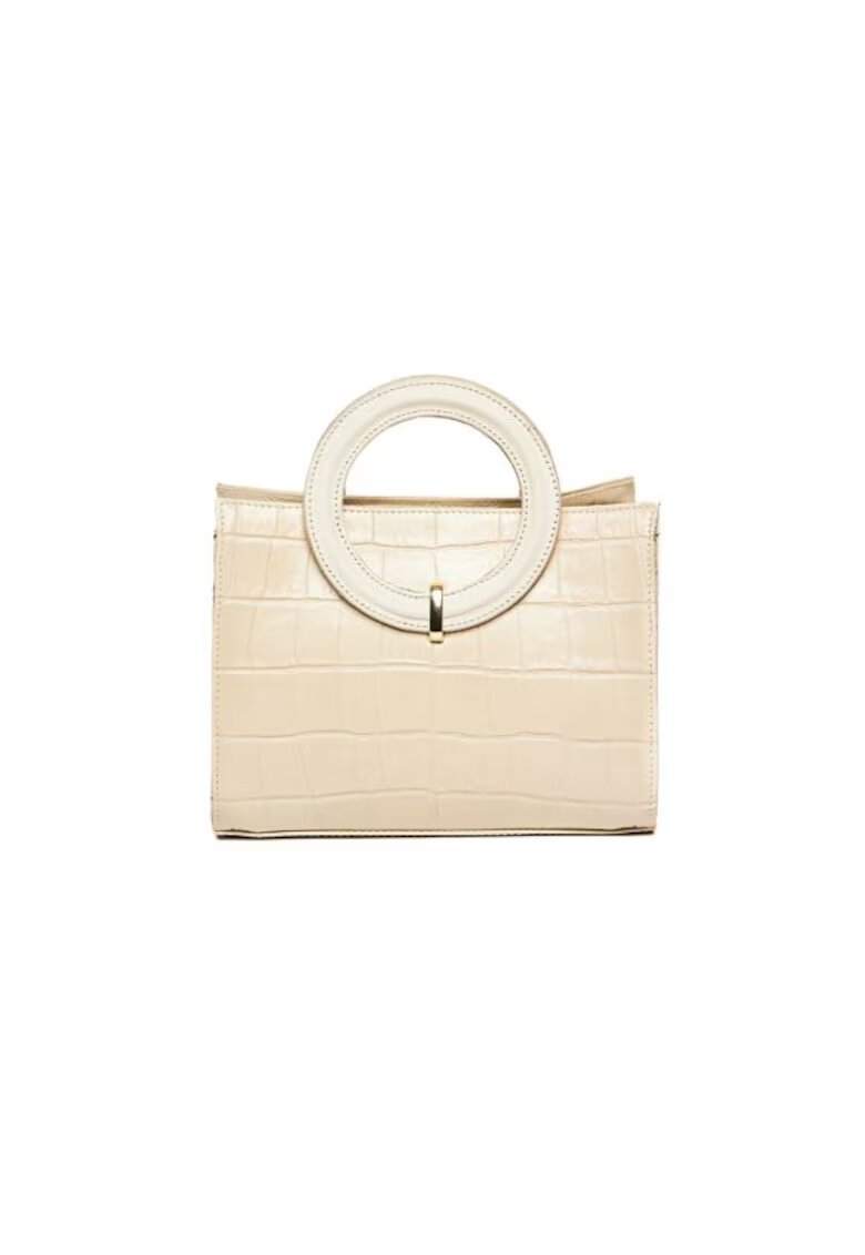 ANNA FELLINI Geanta dama piele - Olivia - bej - 22x10x17 cm