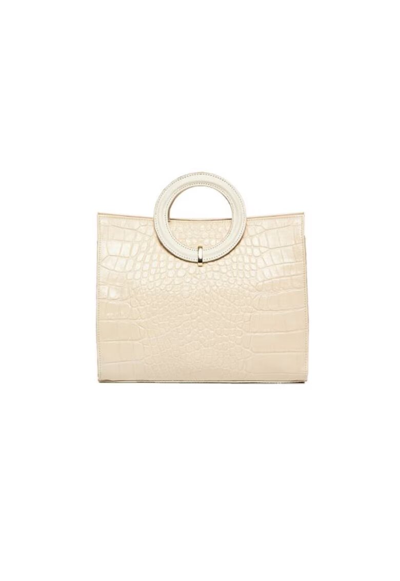 ANNA FELLINI Geanta dama piele - Otilia bej - 29x10x22 cm