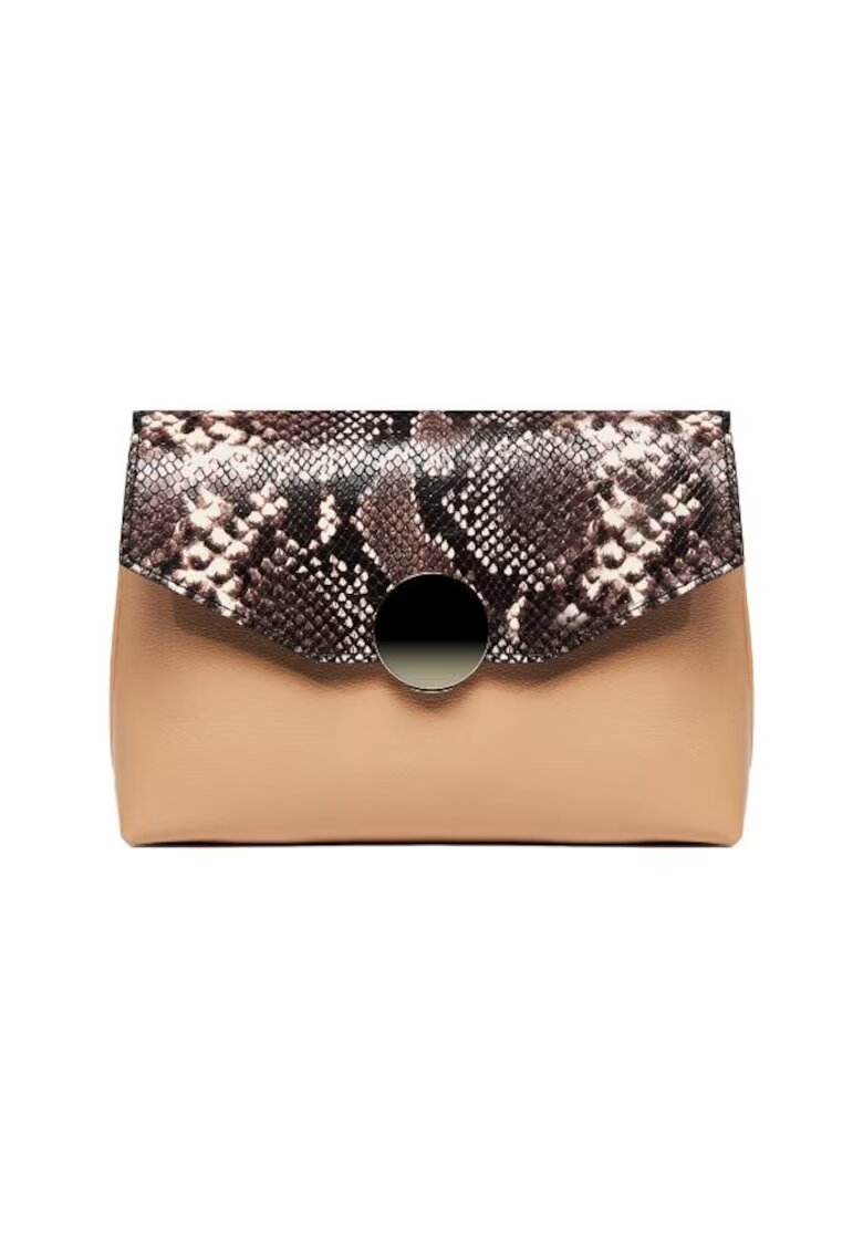 ANNA FELLINI Geanta dama piele - Plic Adriana - 26x6x18 - Cappuccino