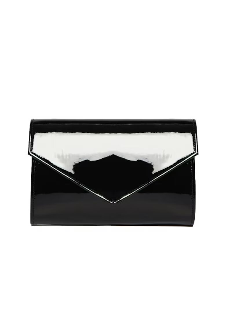 ANNA FELLINI Geanta dama piele - Plic one mic - lac negru - 22x5x15 cm