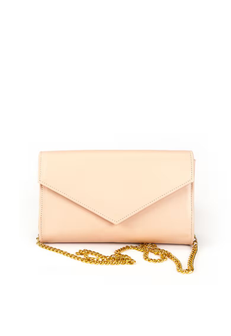 ANNA FELLINI Geanta dama piele - Plic One mic - nude - 22x5x15 cm